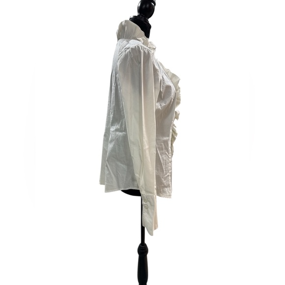 Joseph A. White Ruffle Front Blouse V-Neck Side Zip Victorian Coquette XL - Picture 8 of 10